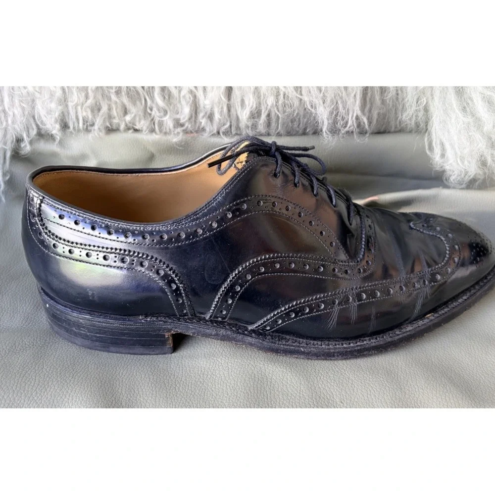 Vin.90's Johnston Murphy Aristocraft Black Lthr Wingtip Greenwich Oxford 9.5 EEE
